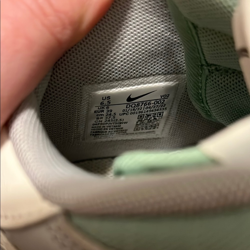 Nike Green and Gray Sneakers with Retro Style and Padded Collar - Picture 6 of 9
